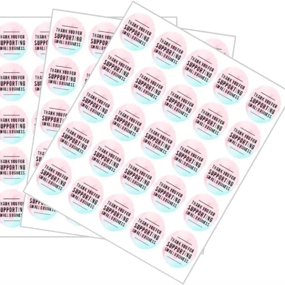 Thank You for Supporting Small Business Stickers, 2 Inch Round, 60 Pack